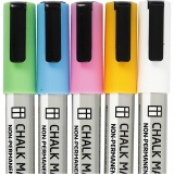 Kreide-Marker, Strichstärke 1,2-3 mm, Kräftige Farben, 5 Stk/ 1 Pck