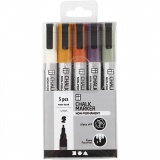 Kreide-Marker, Strichstärke 1,2-3 mm, sanfte, dezente Farben, 5 Stk/ 1 Pck