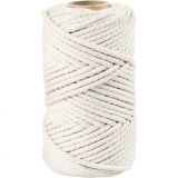 Macramé-Kordel, L 55 M, D 4 mm, Naturweiß, 330 g/ 1 Rolle