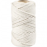 Macramé-Kordel, L 55 m, D 4 mm, Naturweiß, 330 g/ 1 Rolle