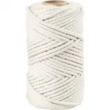 Makramée-Kordel, L 55 m, D 4 mm, Naturweiß, 330 g/ 1 Rolle