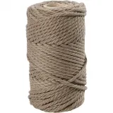 Makramée-Kordel, L 55 m, D 4 mm, Hellbraun, 330 g/ 1 Rolle
