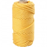 Macramé-Kordel, L 55 m, D 4 mm, Gelb, 330 g/ 1 Rolle