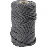Macramé-Kordel, L 55 M, D 4 mm, Grau, 330 g/ 1 Rolle