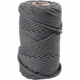 Macramé-Kordel, L 55 m, D 4 mm, Grau, 330 g/ 1 Rolle