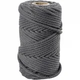 Makramée-Kordel, L 55 m, D 4 mm, Grau, 330 g/ 1 Rolle