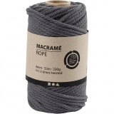 Macramé-Kordel, L 55 M, D 4 mm, Grau, 330 g/ 1 Rolle