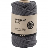 Macramé-Kordel, L 55 m, D 4 mm, Grau, 330 g/ 1 Rolle