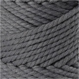 Macramé-Kordel, L 55 M, D 4 mm, Grau, 330 g/ 1 Rolle