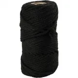 Makramée-Kordel, L 55 m, D 4 mm, Schwarz, 330 g/ 1 Rolle