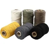 Makramée-Kordel, L 55 m, D 4 mm, Sortierte Farben, 6x330 g/ 1 Pck