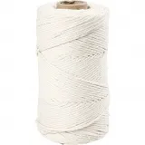 Makramée-Garn, L 198 m, D 2 mm, Naturweiß, 330 g/ 1 Rolle