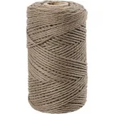 Makramée-Garn, L 198 m, D 2 mm, Hellbraun, 330 g/ 1 Rolle