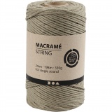 Macramé-Kordel, L 198 M, D 2 mm, Moosgrün, 330 g/ 1 Rolle