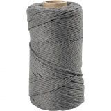 Macramé-Kordel, L 198 M, D 2 mm, Grau, 330 g/ 1 Rolle