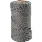 Makramée-Garn, L 198 m, D 2 mm, Grau, 330 g/ 1 Rolle