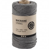 Macramé-Kordel, L 198 m, D 2 mm, Grau, 330 g/ 1 Rolle