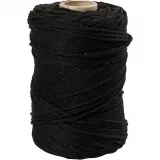 Makramée-Garn, L 198 m, D 2 mm, Schwarz, 330 g/ 1 Rolle