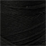 Macramé-Kordel, L 198 m, D 2 mm, Schwarz, 330 g/ 1 Rolle