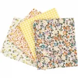 Patchwork-Stoff, Größe 45x55 cm, 100 g, Gelb, 4 Stk/ 1 Bündl.