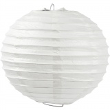 Reispapier-Lampe/-Lampion, Rund, D 35 cm, Weiß, 1 Stk