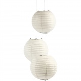 Reispapier-Lampe/-Lampion, Rund, D 35 cm, Weiß, 1 Stk