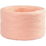 Papierbast (Raffia), B 7-8 mm, Hellrosa, 100 m/ 1 Rolle
