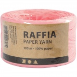 Papierbast (Raffia), B 7-8 mm, Hellrosa, 100 m/ 1 Rolle