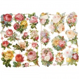 Vintage-Glanzbilder, Rosen, Blatt 16,5x23,5 cm, 2 Bl./ 1 Pck