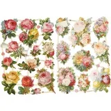 Vintage-Glanzbilder, Rosen, Blatt 16,5x23,5 cm, 2 Bl./ 1 Pck