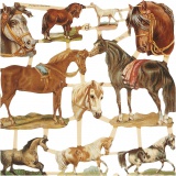 Vintage-Glanzbilder, Pferde, 16,5x23,5 cm, 2 Bl./ 1 Pck