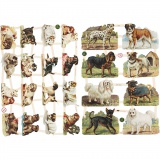 Vintage-Glanzbilder, Hunde, Blatt 16,5x23,5 cm, 2 Bl./ 1 Pck
