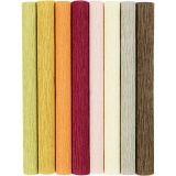 Krepppapier, Blatt 25x60 cm, Kreppanteil: 180%, 105 g, sanfte, dezente Farben, 8 Bl./ 1 Pck