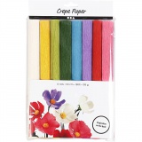 Krepppapier, 25x60 cm, Kreppanteil: 180%, 105 g, Standard-Farben, 8 Bl./ 1 Pck