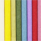 Krepppapier, Blatt 25x60 cm, Kreppanteil: 180%, 105 g, Standard-Farben, 8 Bl./ 1 Pck