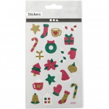 Glitzer-Sticker, Weihnachten, Blatt 10x16 cm, 1 Bl.