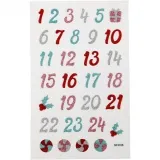 Glitzer-Sticker, Advent-Zahlen, Blatt 10x16 cm, 1 Bl.