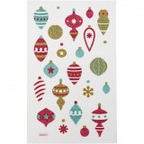 Glitzer-Sticker, Weihnachtskugeln, Blatt 10x16 cm, 1 Bl.