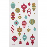 Glitzer-Sticker, Weihnachtskugeln, Blatt 10x16 cm, 1 Bl.