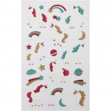 Glitzer-Sticker, Einhorn, Blatt 10x16 cm, 1 Bl.