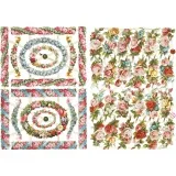 Vintage-Glanzbilder, Kleine Blumen, Blatt 16,5x23,5 cm, 2 Bl./ 1 Pck