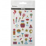 Glitzer-Sticker, Geburtstag, Blatt 10x16 cm, 1 Bl.