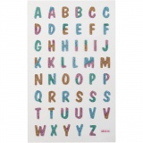 Glitzer-Sticker, Buchstaben, Blatt 10x16 cm, 1 Bl.