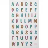 Glitzer-Sticker, Buchstaben, Blatt 10x16 cm, 1 Bl.