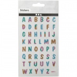 Glitzer-Sticker, Buchstaben, Blatt 10x16 cm, 1 Bl.