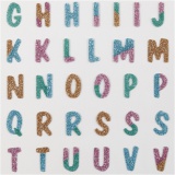 Glitzer-Sticker, Buchstaben, Blatt 10x16 cm, 1 Bl.