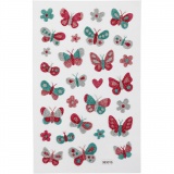 Glitzer-Sticker, Schmetterlinge, Blatt 10x16 cm, 1 Bl.