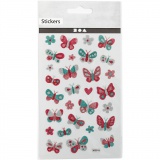 Glitzer-Sticker, Schmetterlinge, Blatt 10x16 cm, 1 Bl.