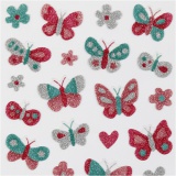 Glitzer-Sticker, Schmetterlinge, 10x16 cm, 1 Bl.