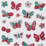 Glitzer-Sticker, Schmetterlinge, Blatt 10x16 cm, 1 Bl.